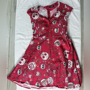 Hot pink sugar skull dress